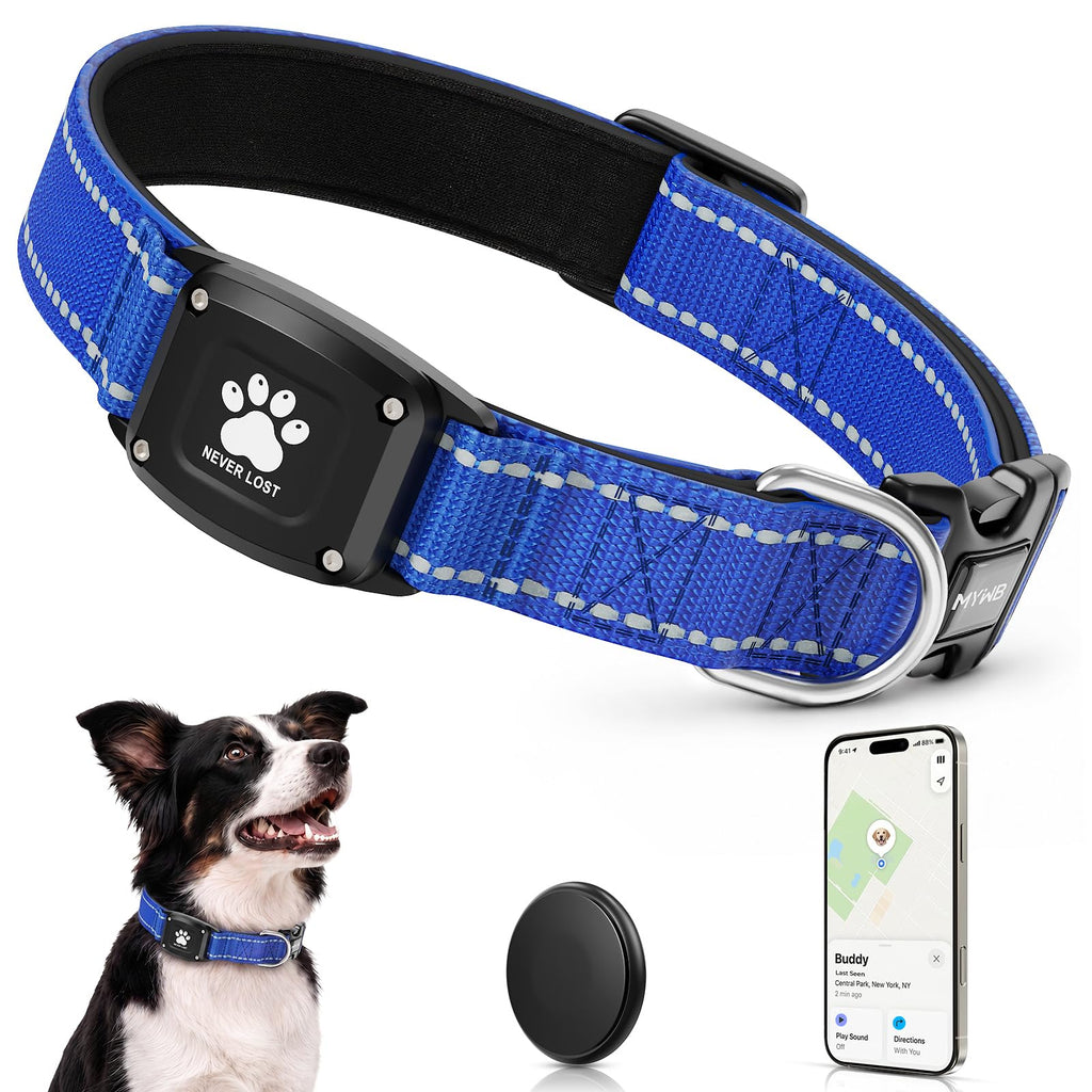 GPS Dog Collar with Tracker, Waterproof, Blue, L E5746