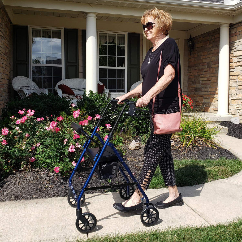 Blue Junior Aluminum Rollator with 6 Inch Wheels G257