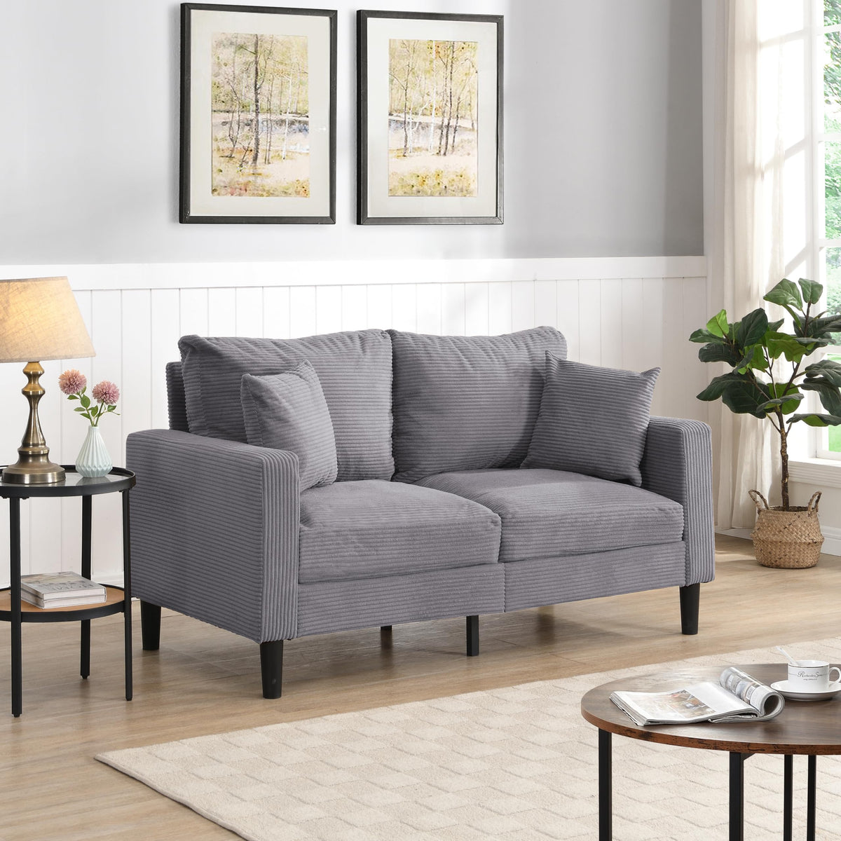 Light Gray Upholstered Sofa L6776