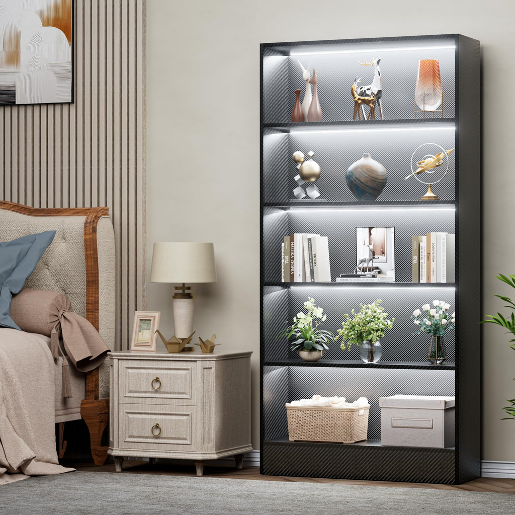 Black 5-Tier Wooden Bookshelf B869