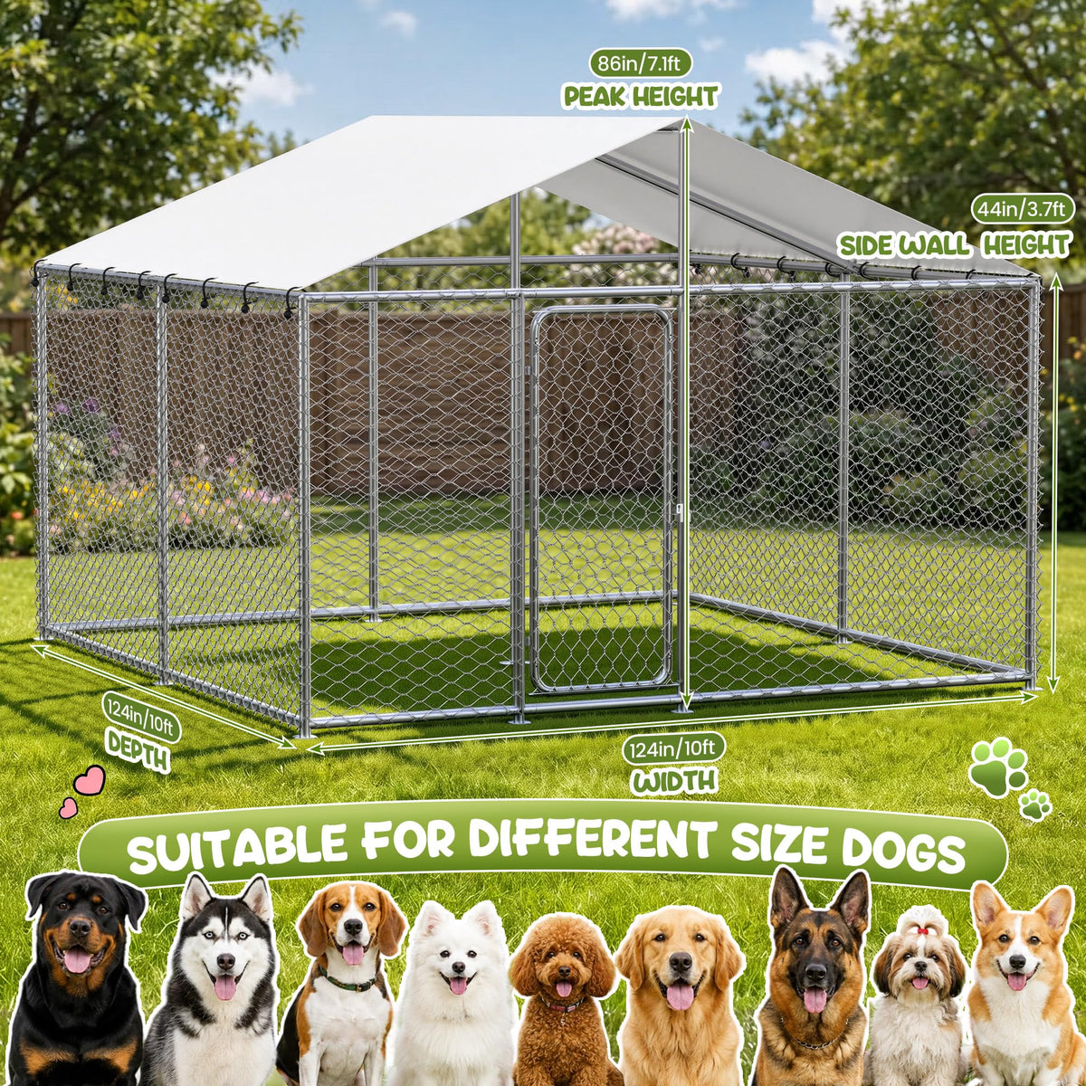 10x10 FT Heavy Duty Outdoor Dog Kennel Z667937