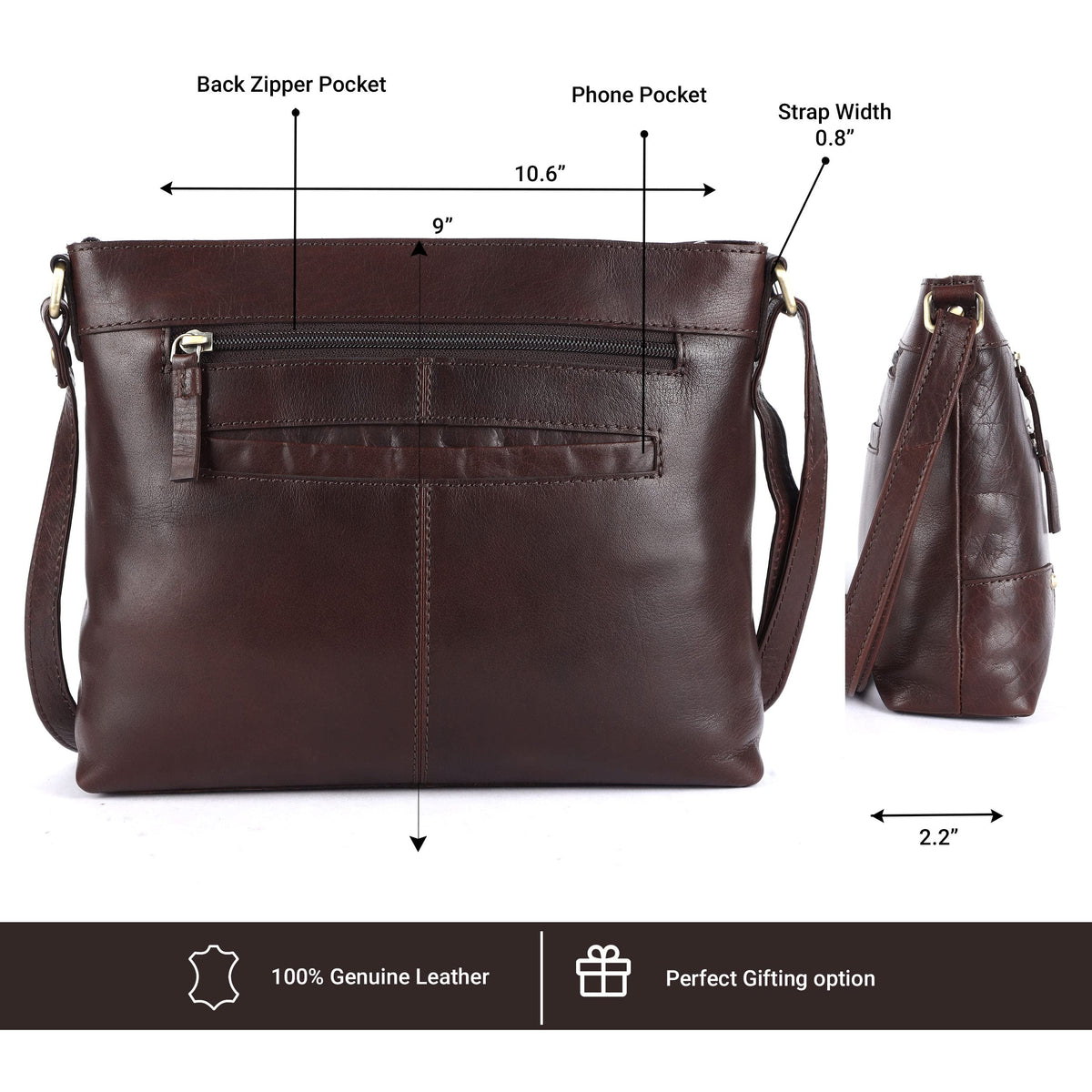 Soft Real Leather Womens Crossbody Handbags and Purses P12405